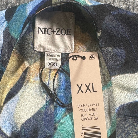 Nic+Zoe Women’s Wave Links Loren Long Sleeve Blue Shirtdress SZ XXL - Picture 13 of 14